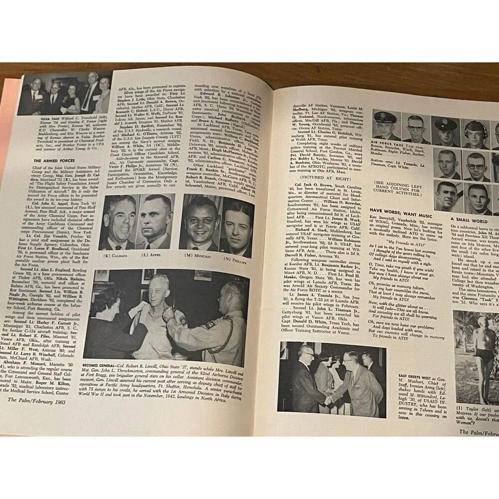 Vintage 1963 Alpha Tau Omega ATO The Palm Fraternity Magazine